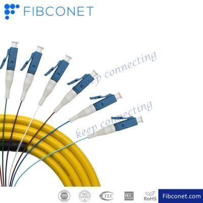 FTTH LC/Upc Sm 12 Core 0.9/2.0/3.0mm Fanout Fiber Optic Pigtail Fiber Pigtail