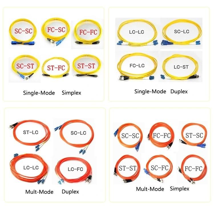 High Quality Low Price Low Insertion Loss G652D/G657A1 Singlemode Duplex LC/PC-FC/PC Fibre Optic Jumper Optical Fibre Patch Cord, 2.0mm/3.0mm, 1meter