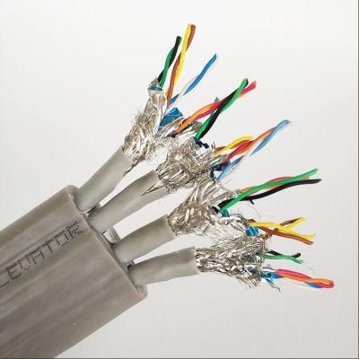 Bare Copper CAT6 SFTP 16 Pair 26AWG CCTV Shielded Lift Parts Elevator Traveling Flat Cable