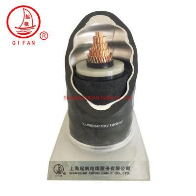 76/132kv 400mm2 Cu/XLPE/CAS/HDPE (PVC) Single-Core Copper/Aluminum XLPE High Voltage Cable with Aluminium Corrugated Sheath