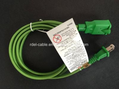 UL Fabric Twisted Wires American 2 Pin Polarized Plug Extension Cord