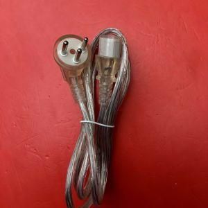 1.8m Transparent Sii 3pin Israel Power Cord with C13