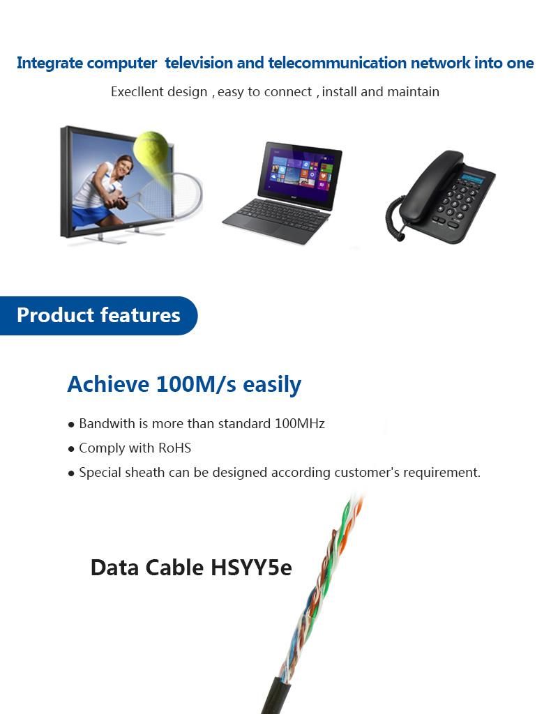 Cat5e/Cat5 LAN Cable UTP CCA Conductor 305m 1000FT Easy Pull Box Cable