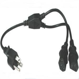 1.5m Black UL NEMA 5-15p Power Cord Splitter