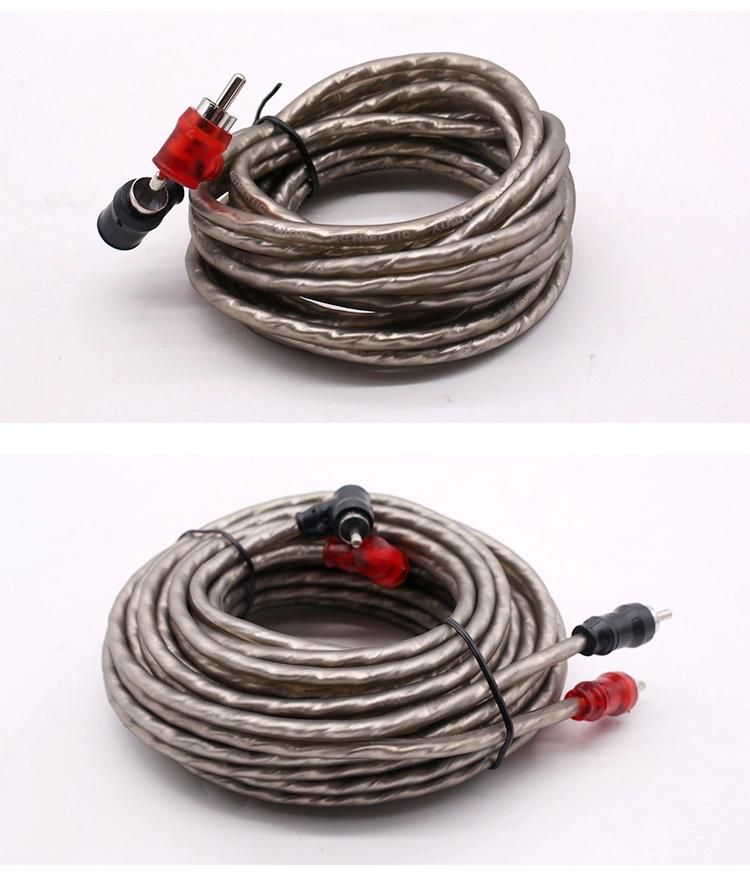 1m 2m 3m 5m Braid Shielded RCA Cable Male to Male Signal Cable for Car Audio