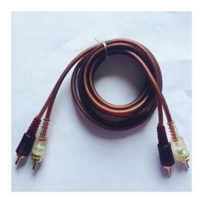 Audio Video Cable RCA Cable 2RCA to 2RCA with Transparent Plug (HY-2R 004)