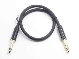 Classic Black Metal 6.35mm Plug Ts to Trs Guitar Cable