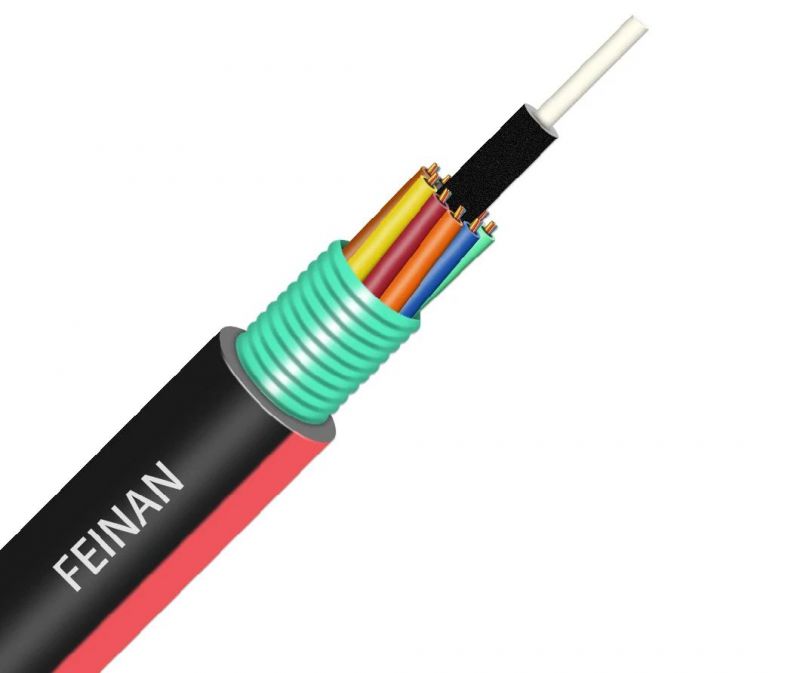 12 24 48 Fiber GYTS Armoured Drop Cable G657A G652D GYTS Fiber Optic Cable