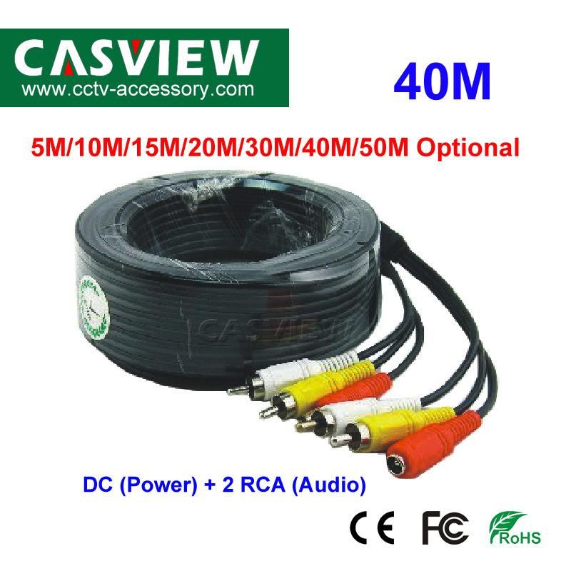 40m CCTV Premaid Cable 3 in 1 RCA Audio and Power DC Connector