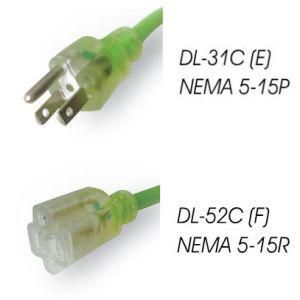 Us UL/ETL Heave Duty Outdoor Extension Cord with Clear NEMA 5-15r Sjtw10/3 50FT