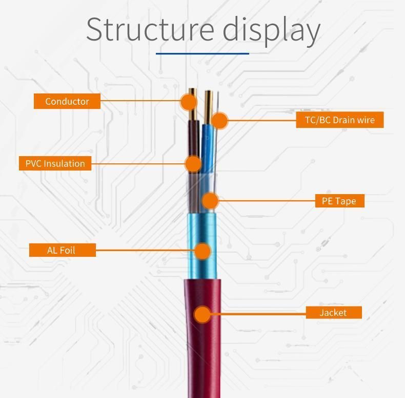 Factory 22 AWG Unshielded Copper Wire PVC Insulated Fire Alarm Cable