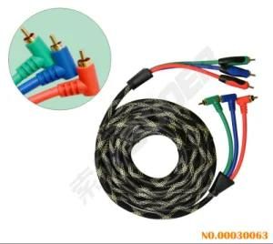Right Angle 3 RCA to 3 RCA Male to Male Component Cable