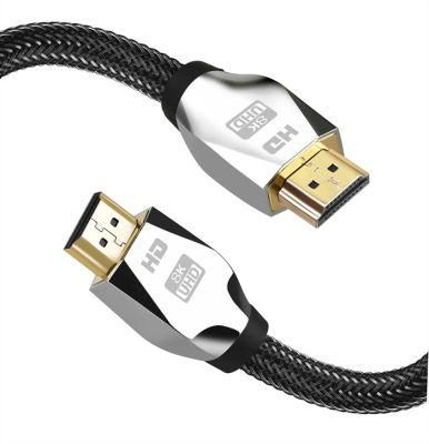 Version 2.1 Male Gold Plated Bare Copper True 8K PS4 TV 2M HDMI HDMI Cable with Certificate