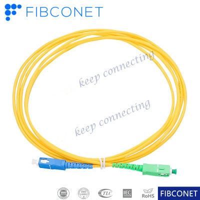 FTTH Single Mode 9/125 Simplex Sc Upc-Sc APC PVC LSZH Fiber Optic Patch Cord Patch Cable with Connector