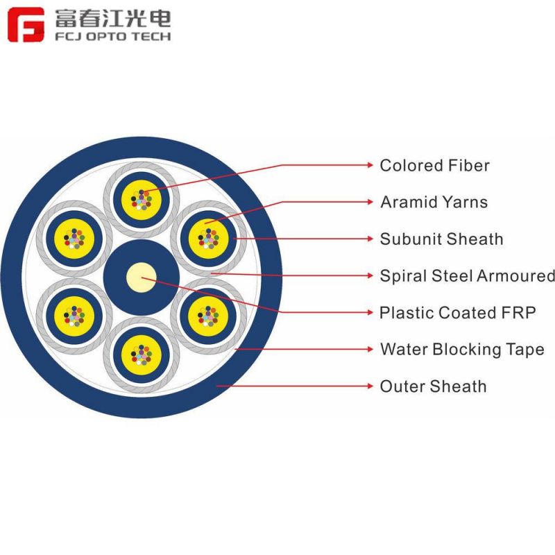 Indoor Single Mode Telecom Cable Bundle Type Armored Fiber Optic Cable Gjafkv