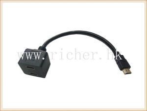 Two in One HDMI Cable Assembly, HDMI Male to Two HDMI Female Cable Assebly