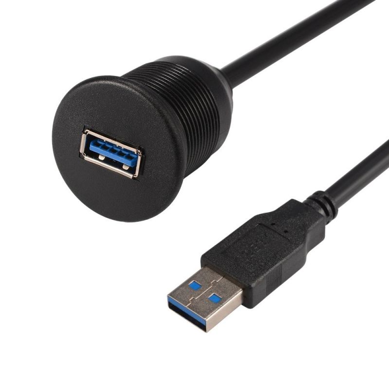 USB Dash Flush Mount Extension Cable Male to Dashboard Panel