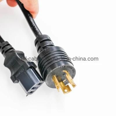 USA Standard Twist Lock NEMA L6-15p Power Plug to IEC C13 Power Cord Cable