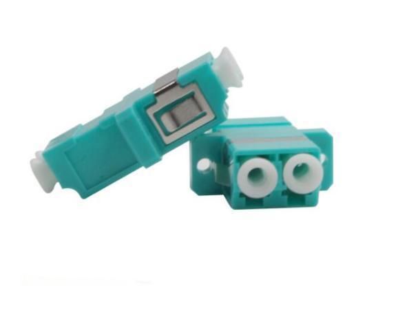 Multimode 4 Cores LC Upc Fiber Optic Adapter with Flange LC Quad Adapter for Fiber Optic Cable