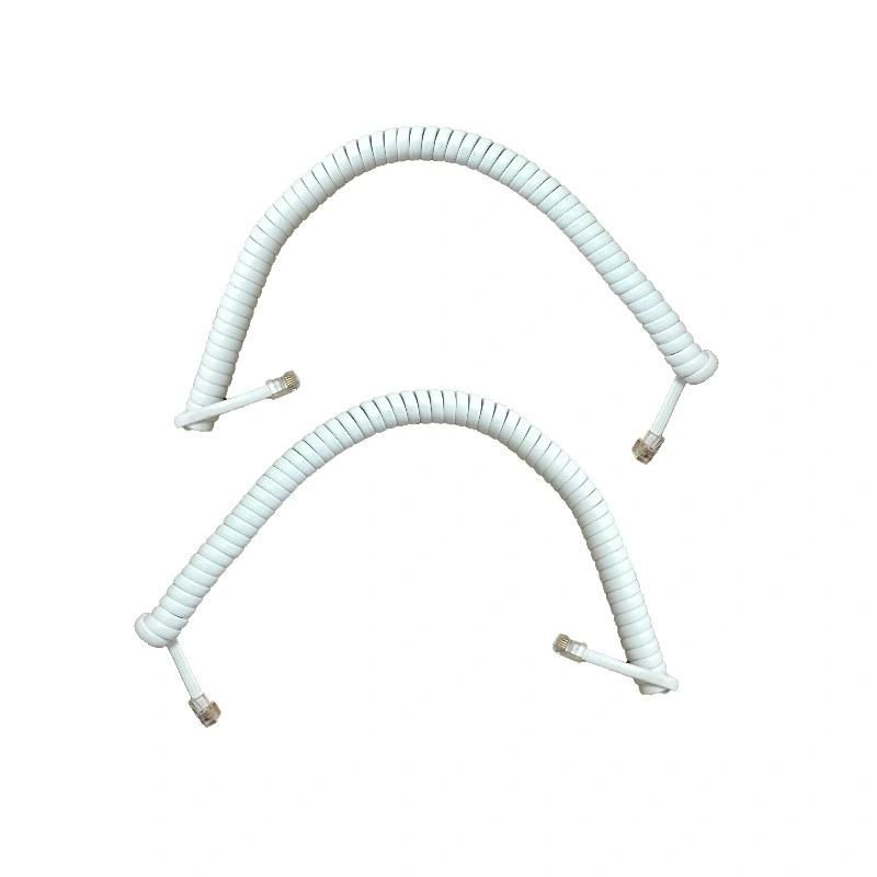 Rj9/Rj11 spiral Telephone Coil Cable Cat3 Communication Extension Cable Telephone Wire spiral Handset Coil Cord