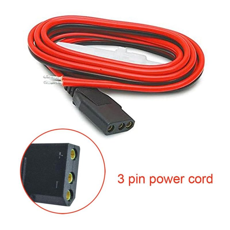 CB Power Cord Cable 2-Wire 3-Pin Plug Fused Replacement