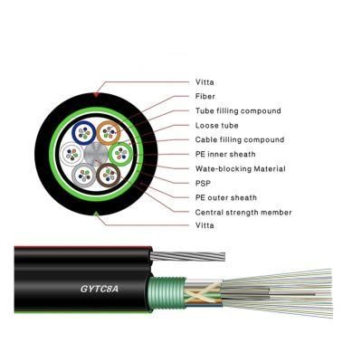24 48 Core Singlemode Outdoor Armored Fiber Optical Cable Figure 8 Fibra Optica Cable with Steel Messenger Gytc8a