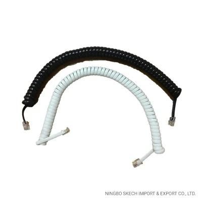 Rj9/Rj11 spiral Telephone Coil Cable Cat3 Communication Extension Cable Telephone Wire spiral Handset Coil Cord