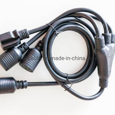 Power Extension Cord/Splitter, NEMA L6-30p to 2X NEMA L6-30r Y Splitter, Heavy Duty - 30A, 250V, 10 AWG