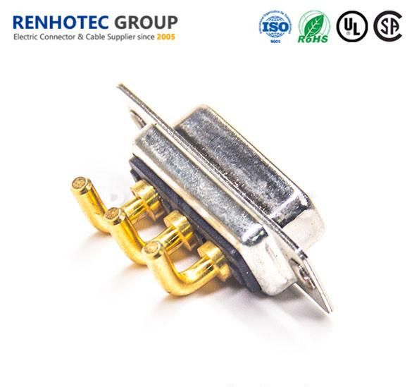 High Voltage Female 3W3 90 Degree D Sub Connector