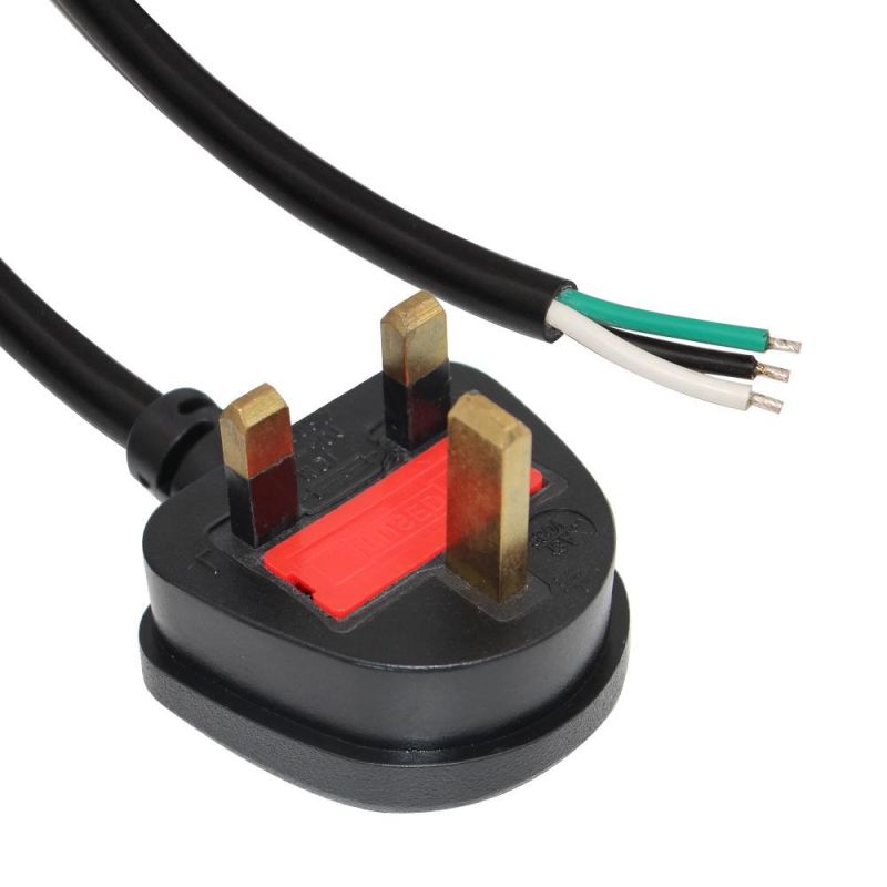 Copper 3 Pin UK Plug PC Laptop Computer Monitor AC Power Cord Cable for Hair Dryer Power Cable