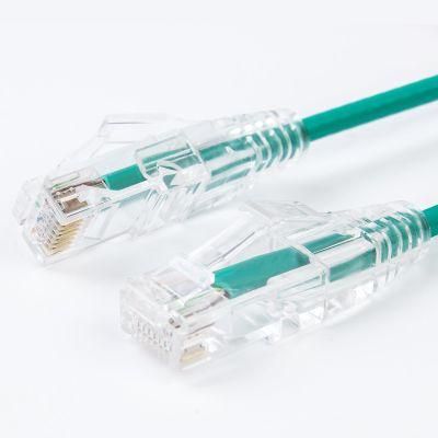 Slim 32AWG Transparent Connector CAT6 UTP RJ45 Male to Male Ethernet Patch Cord Network Cable