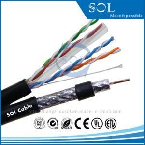 75OHM 1.02CCS RG6 Coaxial Cable with Cat6 Lan Cable
