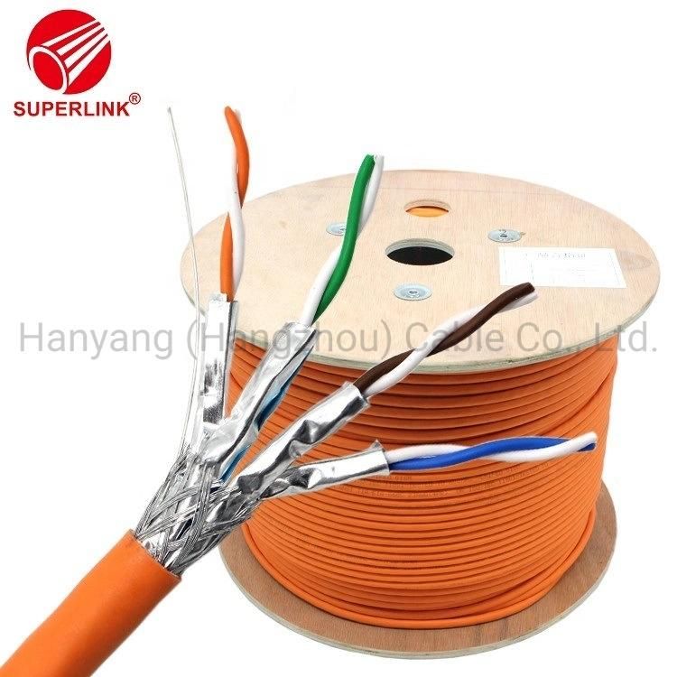 4pair SFTP Cat7 23AWG Bare Copper 550MHz Internet LAN Cable Cat 7 1000FT