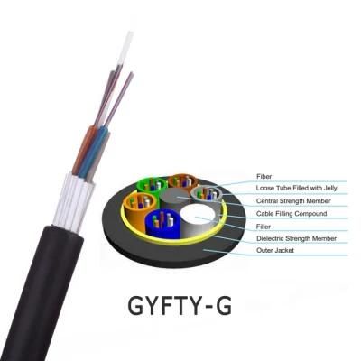 GYFTY-G Loose Tube Single Jacket All Dielectric Fiberglass Yarn Reinforced 12 Core Fibra Optical Cable