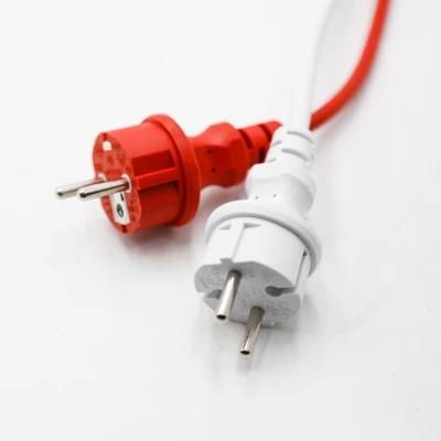 16A 250V EU Waterproof IP44 3 Pin Schuko Power Plug with Rubber Cable
