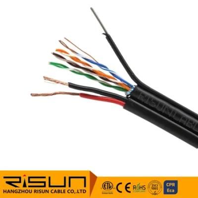 CCTV Camera Cable UTP FTP Cat5e Cable with Messenger and Power Cable