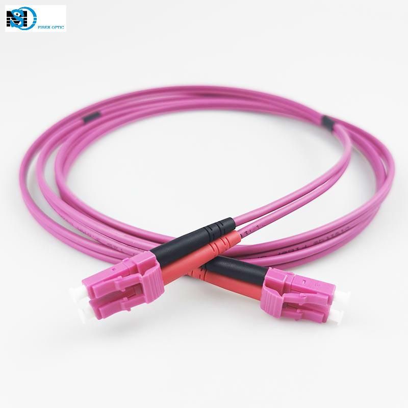 Telecommunication Equipment Fiber Optic Patch Cord Cable LC to LC Om4 Duplex Patch Cord