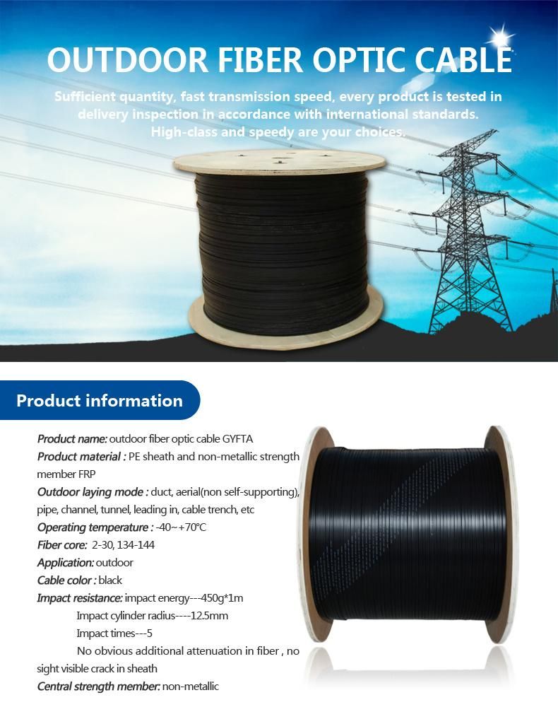 Outdoor Fiber Optic Cable 24 Core G Y F T A for Telecommunication Installation