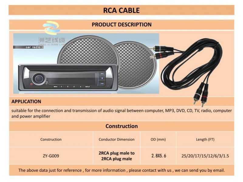 Zy-G009 RCA Audio video Cable