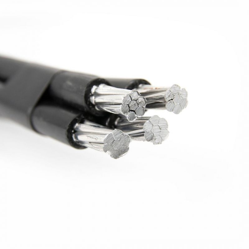 Aluminum Quadruplex Duplex Triplex Service Drop Electric Cable PVC XLPE Insulated Electrical ABC Cable Overhead Aluminum Cable