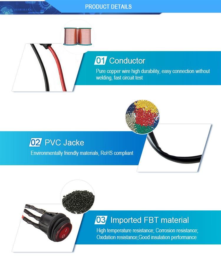Custom Car Fog Spotlight Wiring Assembly Auto LED Working Light Long Lamp Wiring Harness