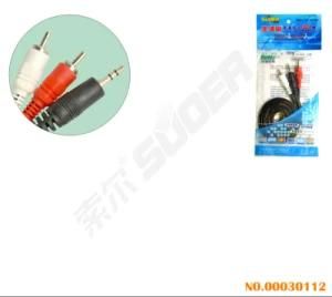 Hot Sale 3.5mm Stereo to 2 RCA Audio/Video Cable (AV-23A-1.5m)