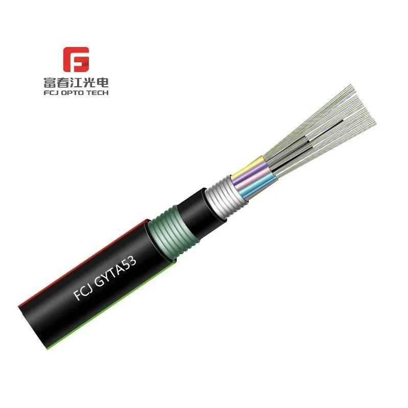 12 Fibers Single-Mode Single Armor Single Jacket Stranded Loose Tube Steel Wire Strength Waterproof Outdoor Optical Fiber Cable- GYTA