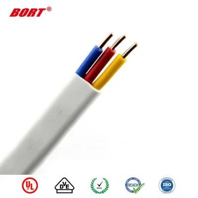 Jisc PVC Solid Copper 1.6mm 2.0mm 2.6mm Vvf Flat Power Cable