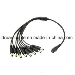 Offer Black 1.5m DC Splitter Power Cable 1 Female to 8 Male DC5.5*2.1mm