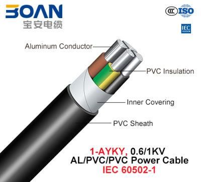 1-Ayky, Power Cable, 0.6/1 Kv, Al/PVC/PVC (IEC 60502-1)