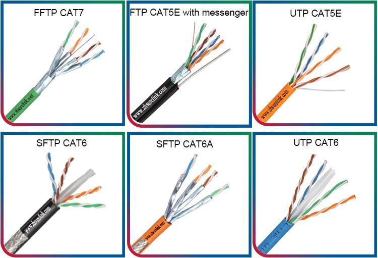 Factory 4pair 23AWG Indoor Outdoor Bare Copper or CCA 1000FT 305m Roll Pass Fluke Test LAN Network Cable Ethernet Cable UTP Cat 6 FTP CAT6A SFTP F/UTP LAN Cable