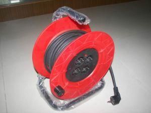 Euro Outdoor Cable Reel with 3pin Euro Schuko Plug to 4outlet Sockets