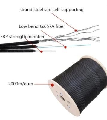 Metallic Strength Member Blue Flame Retardant PVC Gjxh Fiber Optic Cable