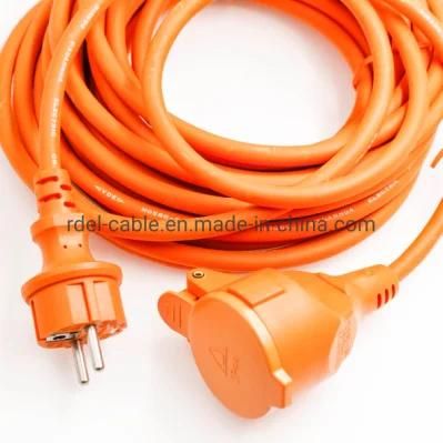 Extension Cable Extension Rubber Power Cable with Schuko Garden IP44 Orange